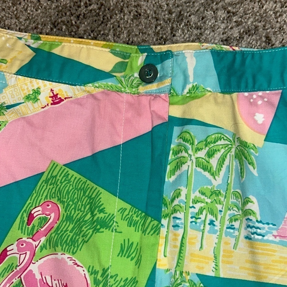 NEW Vintage Lilly Pulitzer Postcard Cropped Pants Size 4 - Picture 2 of 6